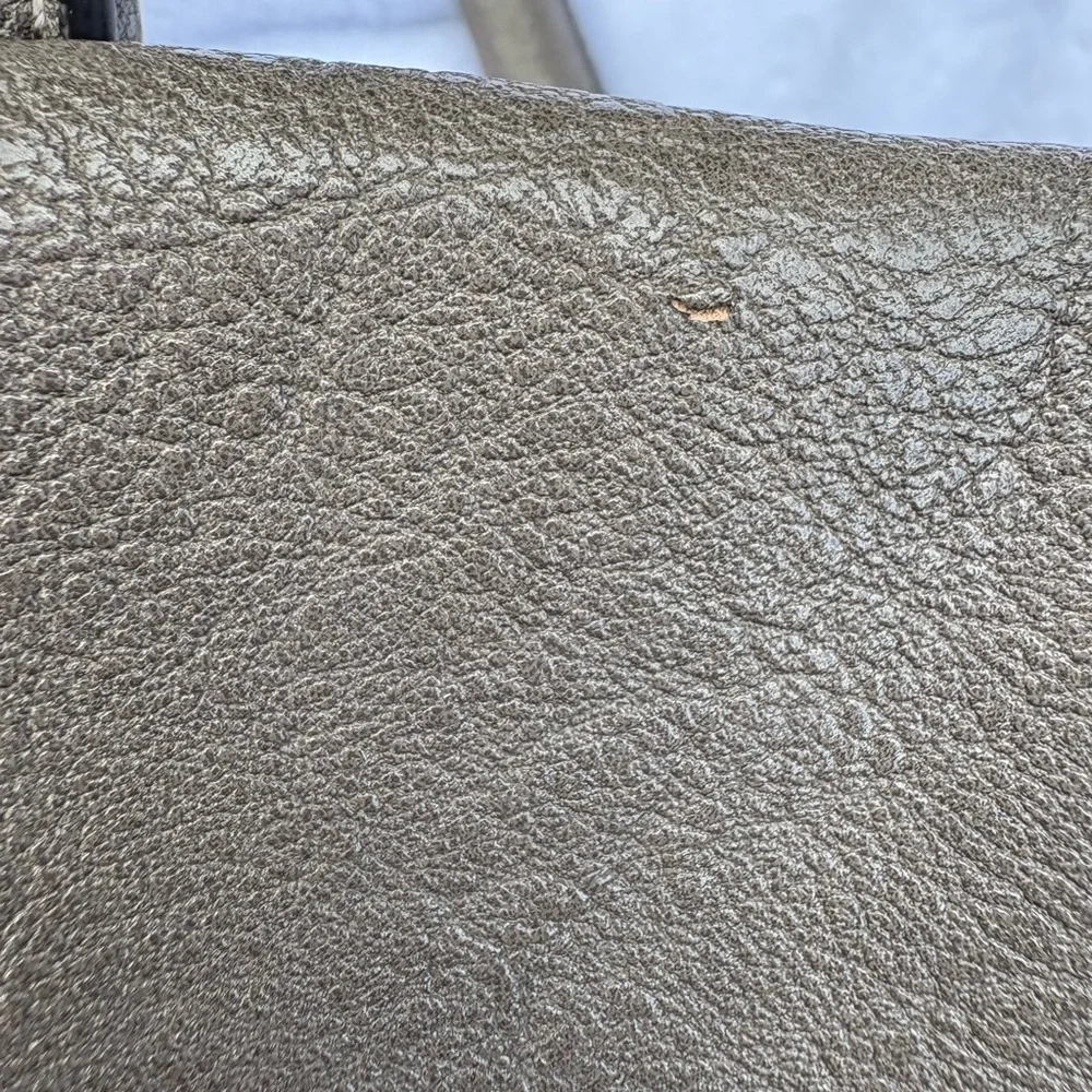 GUESS Gray Snakeskin Embossed Satchel Handbag | Silver Hardware | Floral Lining - Picture 6 of 9